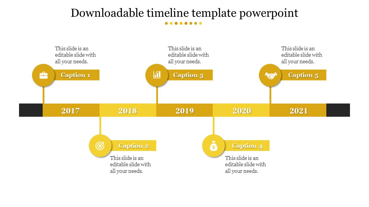 Free - Downloadable Timeline Template PowerPoint Presentation